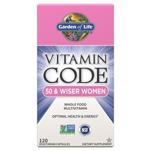 Garden of Life Vitamin Code 50 & Wiser Women, 120 Veg Capsules